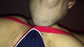 Eating ass. Same bottom I’m fucking in the A4A video.
