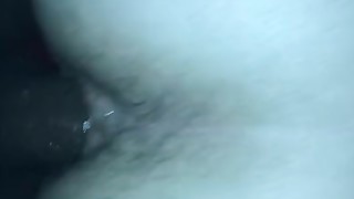 Riding daddy’s black lubed up cock