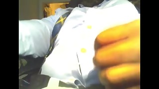 “Jerking off in my shirt and tie” not me btw