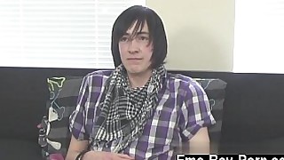 Hot gay Adorable emo dude Andy is new to porn but he soon gets in to