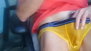 having fun in my new yellow briefs