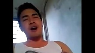 handsome asian man cum shot